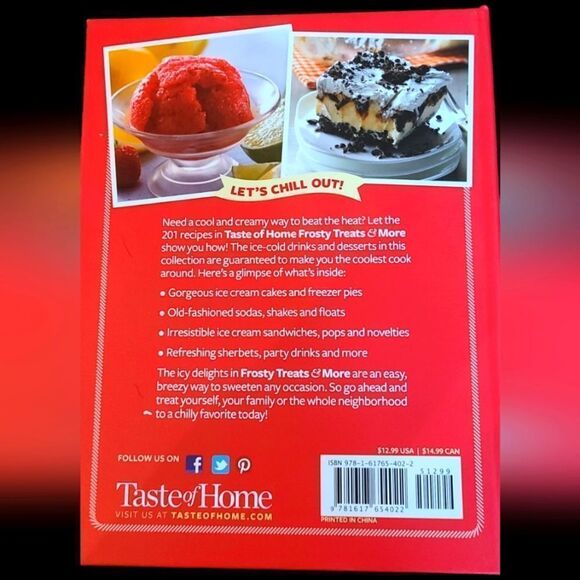 TASTE OF HOME Cookbook‎ "Frosty Treats and More" 208 Pages Hardbound - Picture 3 of 9